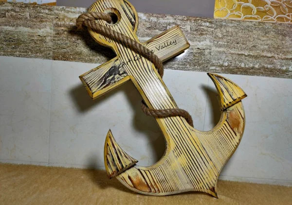 Wooden Nautical Anchor Decor