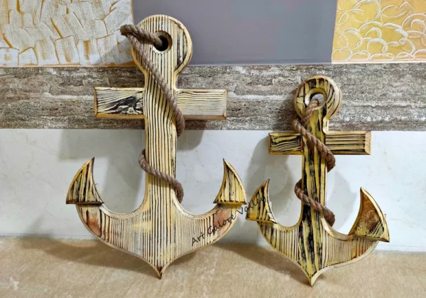 Wooden Nautical Anchor Decor