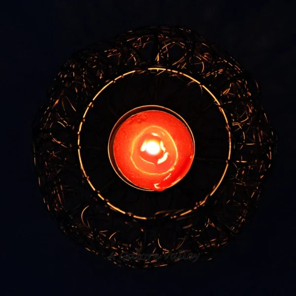 Elegant Brass Tealight Holders with Gold Plating – Handcrafted Candle Stand with Scented Tealights