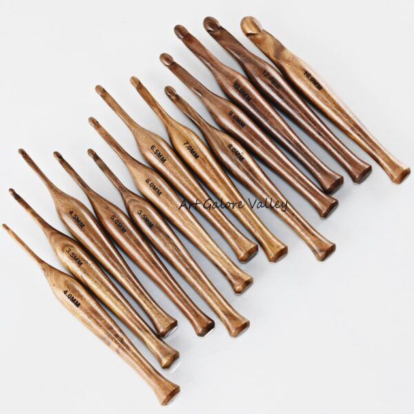 Wooden Ergonomic Crochet Hooks Hooks 3.5 MM to 16 MM, Set of 13 Yarn Crochet Hooks & Crochet Storage Stand Useful Gift for crochet Lovers - Image 4