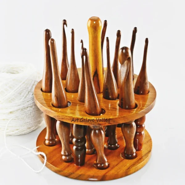 Wooden Ergonomic Crochet Hooks 3.5 MM to 16 MM, Set of 13 Yarn Crochet Hooks | Wooden Stand For Hooks | Mother's Day Gift - Image 5